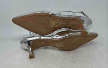 Load image into Gallery viewer, Dolce Vita Womens Silver Pointed Toe Kitten Slingback Heels Size 10W
