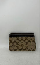 Load image into Gallery viewer, Coach Womens Brown Signature Print Inner Pocket Zipper Small Pouch Wallet

