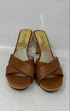 Load image into Gallery viewer, Michael Kors Womens Amelie Luggage Brown Leather Open Toe Mule Sandals Size 8 M
