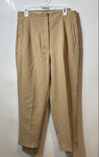 Load image into Gallery viewer, Zara Womens Khaki Pleated Front High Waisted Straight Leg Ankle Pants Size XL
