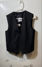 Load image into Gallery viewer, Zara Womens Black Sleeveless V-Neck Pockets Button Front Vest Size Medium

