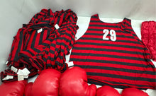 Load image into Gallery viewer, Lot Of Assorted Stats Black And Red Red Boxing Gloves And Boxing Equipment
