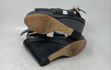Load image into Gallery viewer, Michael Kors Womens Carla Black Leather Open-Toe Wedge Platform Sandals Size 7M
