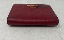 Load image into Gallery viewer, Coach Womens Red Signature Print Inner Pockets Bifold Wallet
