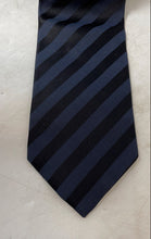 Load image into Gallery viewer, Hugo Boss Mens Dark Blue Striped Silk Adjustable Keeper Loop Designer Tie
