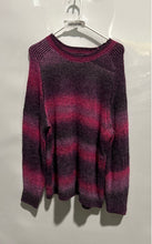 Load image into Gallery viewer, Karl Lagerfeld Womens Pink Black Striped Long Sleeve Pullover Sweater Size XL
