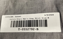 Load image into Gallery viewer, Calvin Klein Mens Gray Cotton Long Sleeve Regular Fit Button-Up Shirt Size M
