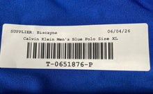 Load image into Gallery viewer, Calvin Klein Mens Blue Short Sleeve Spread Collar Button Golf Polo Shirt Size XL
