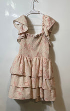 Load image into Gallery viewer, Express Womens Pink Floral Short Sleeve Smocked Ruffle Tiered Dress Size XL
