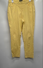 Load image into Gallery viewer, Mario Serrani Womens Yellow Flat Front Pockets Skinny Leg Ankle Pants Size Large
