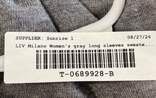 Load image into Gallery viewer, LIV Milano Womens Gray Studded Long Sleeve V-Neck Pullover Sweater Size M
