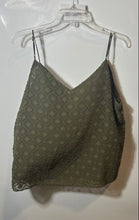 Load image into Gallery viewer, Calvin Klein Womens Green Geometric Sleeveless V-Neck Cropped Top Size Medium
