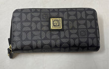 Load image into Gallery viewer, Stone Mountain Womens Gray Black Leather Inner Outer Pocket Zip-Around Wallet
