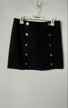 Load image into Gallery viewer, Michael Kors Womens Black Regular Fit Button Front Short Mini Skirt Size 8
