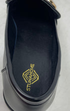 Load image into Gallery viewer, Stunahome Womens Black Gold-Tone Slip-On Platform Loafer Shoes Size 8.5
