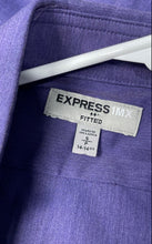 Load image into Gallery viewer, Express 1MX Mens Purple Fitted Long Sleeve Collared Dress Shirt Size S 14-14.5
