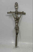 Load image into Gallery viewer, Silver Tone Religious NRI Jesus Figure Christian Wall Hanging Crucifix Cross
