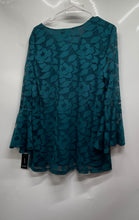Load image into Gallery viewer, Alfani Womens Teal Long Sleeve V-Neck Blouse Top Size Large With Tag
