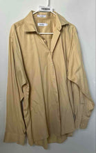 Load image into Gallery viewer, Calvin Klein Mens Yellow Long Sleeve Stretch Collared Button-Up Shirt Size Large

