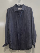 Load image into Gallery viewer, Calvin Klein Mens Blue Printed Long Sleeve Slim Fit Button-Up Shirt Size Medium
