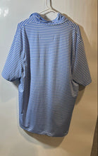 Load image into Gallery viewer, Vineyard Vines Mens Blue White Striped Short Sleeve Collared Polo Shirt Size M

