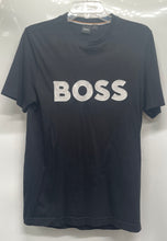 Load image into Gallery viewer, Hugo Boss Mens Black White Cotton Short Sleeve Crew Neck T-Shirt Size Small
