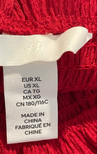 Load image into Gallery viewer, H&amp;M Womens Red Square Neck Sleeveless Smocked Pullover Fit &amp; Flare Dress Size XL
