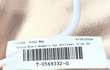 Load image into Gallery viewer, Calvin Klein Womens Tan Cotton Long Sleeve Crew Neck Pullover Sweatshirt Size XS
