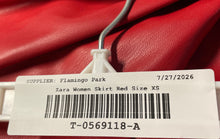 Load image into Gallery viewer, Zara Womens Red Faux Leather Twisted Knot Front Mini Skirt Size XS With Tag
