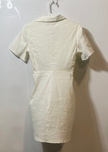 Load image into Gallery viewer, Zara Womens Ivory Short Sleeve Collared Cut-Out O Ring Mini Dress Size Small
