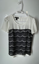 Load image into Gallery viewer, INC International Concepts Womens White Black Lace Overlay Blouse Top Size 8
