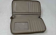 Load image into Gallery viewer, Coach Womens Gray Pebbled Leather Logo Credit Card Slot Zip-Around Wallet
