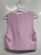 Load image into Gallery viewer, Zara Womens Pink Sleeveless V-Neck Pockets Button Front Suit Vest Size XS
