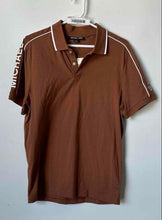 Load image into Gallery viewer, Michael Kors Mens Brown White Piping Logo Cotton Short Sleeve Polo Shirt Size M
