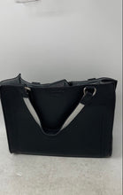 Load image into Gallery viewer, Anne Klein Womens Black Leather Double Handle Shoulder Tote Handbag

