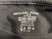 Load image into Gallery viewer, Michael Kors Mens Black Graphic Long Sleeve Crew Neck Pullover T-Shirt Size L
