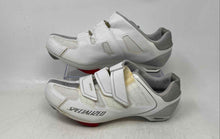 Load image into Gallery viewer, Specialized Womens Spirita White 3 Bolt Hook &amp; Loop Road Cycling Shoes Size 8.5
