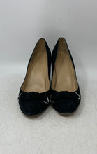 Load image into Gallery viewer, Michael Kors Womens Black Suede Bow Round Toe Block Pump Heels Size 8.5M

