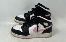 Load image into Gallery viewer, Nike Kids Air Jordan 1 Mid White Pink Black Lace-Up Sneaker Shoes Size 6.5Y
