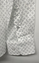 Load image into Gallery viewer, Lucky Brand Mens White Black Printed Slim Fit Stretch Button-Up Shirt Size L
