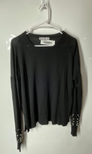 Load image into Gallery viewer, Zara Womens Black Pearl Embellished Knitted Pullover Sweater Size Large
