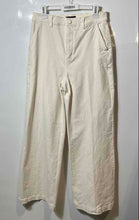 Load image into Gallery viewer, Ann Taylor Womens Beige Flat Front Slash Pockets Wide-Leg Chino Pants Size 10
