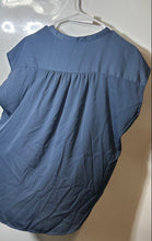 Load image into Gallery viewer, Banana Republic Womens Dark Blue Sleeveless Henley Neck Blouse Top Size M
