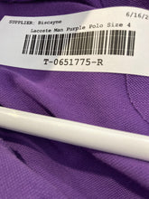 Load image into Gallery viewer, Lacoste Mens Purple Short Sleeve Spread Collar Regular Fit Polo Shirt Size M
