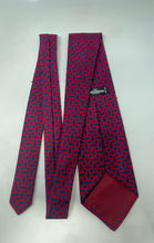 Load image into Gallery viewer, Valentino Mens Red Blue Geometric Silk Keeper Loop Adjustable Pointed Tie
