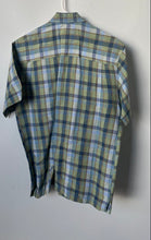 Load image into Gallery viewer, Cubavera Mens Blue Plaid Short Sleeve Spread Collar Button-Up Shirt Size S
