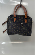Load image into Gallery viewer, Aolida Womens Brown Monogram Print Leather Double Handle Zip Top Satchel Handbag
