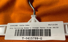 Load image into Gallery viewer, Only Tailoring Womens Orange Slash Pockets Belt Loops Trouser Pants Size 36/32
