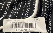 Load image into Gallery viewer, H&amp;M Womens White Black Spotted Long Sleeve Keyhole Back Shift Dress Size 12
