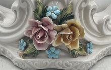 Load image into Gallery viewer, Lot Of 2 Pcs White Floral Porcelain Home Decoration Wall Shelf And Candle Holder
